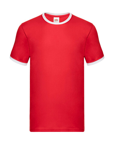 Fruit of the Loom Ringer T, Red/White, XL bedrucken, Art.-Nr. 161014506 Fruit of the Loom Ringer T, Red/White, XL bedrucken, Art.-Nr. 161014506