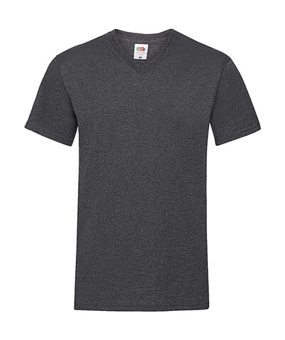 Fruit of the Loom Valueweight V-Neck-Tee, Dark Heather Grey, S bedrucken, Art.-Nr. 164011263