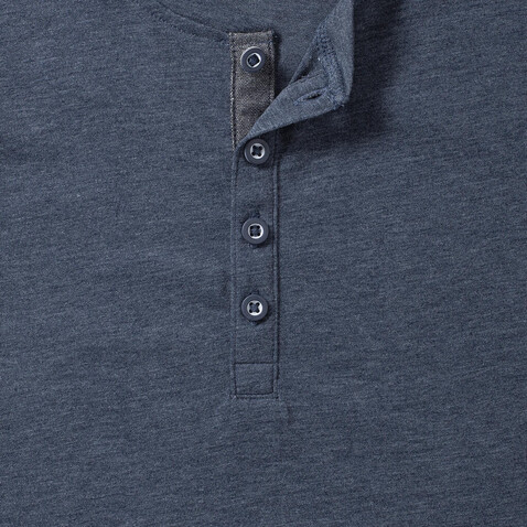 Russell Europe Men`s Henley HD T, Bright Navy Marl, XS bedrucken, Art.-Nr. 168002042