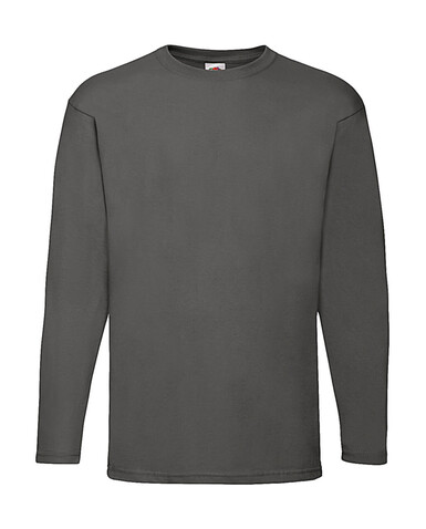 Fruit of the Loom Valueweight LS T, Light Graphite, 2XL bedrucken, Art.-Nr. 170011357