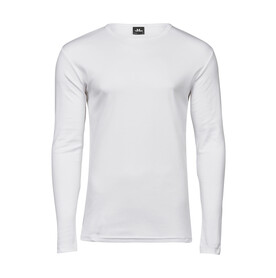 Tee Jays Men`s LS Interlock T-Shirt, White, S bedrucken, Art.-Nr. 174540003