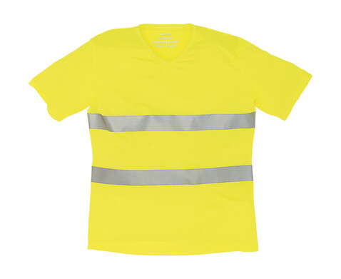 Yoko Fluo Super Light V-Neck T-Shirt, Fluo Yellow, 2XL bedrucken, Art.-Nr. 178776057