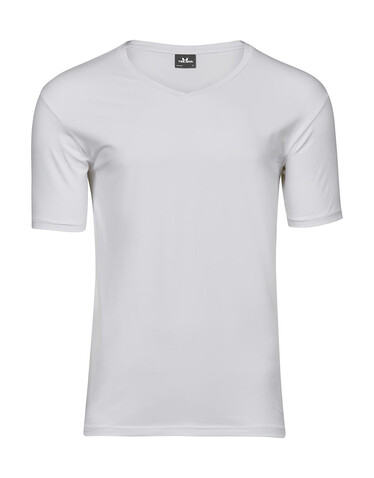 Tee Jays Men`s Stretch V-Tee, White, M bedrucken, Art.-Nr. 183540004