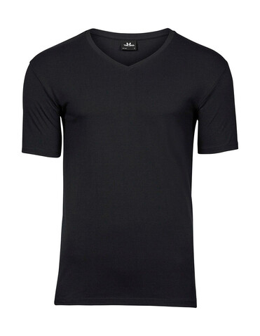 Tee Jays Men`s Stretch V-Tee, Black, L bedrucken, Art.-Nr. 183541015