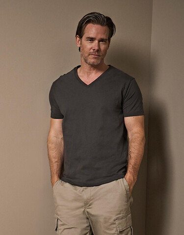 Tee Jays Men`s Fashion V-Neck Sof Tee, White, M bedrucken, Art.-Nr. 184540004