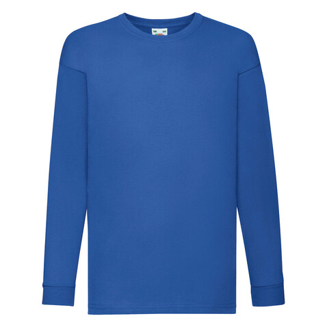 Fruit of the Loom Kids` Valueweight Long Sleeve T, Royal, 128 (7-8) bedrucken, Art.-Nr. 185013005