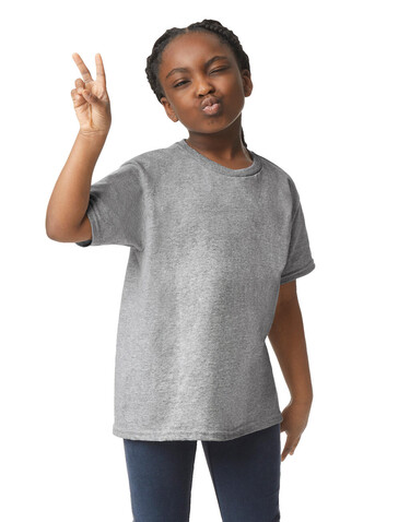 Gildan Heavy Cotton Youth T-Shirt, White, XS (4-5) bedrucken, Art.-Nr. 198090002