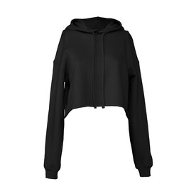Bella Women`s Cropped Fleece Hoodie, Black, L bedrucken, Art.-Nr. 202061015