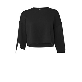 Bella Women`s Cropped Crew Fleece, Black, XL bedrucken, Art.-Nr. 203061016
