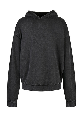 Build Your Brand Acid Washed Oversized Hoody, Black, XS bedrucken, Art.-Nr. 204391010
