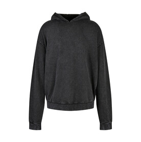 Build Your Brand Acid Washed Oversized Hoody, Black, XS bedrucken, Art.-Nr. 204391010