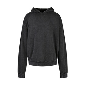 Build Your Brand Acid Washed Oversized Hoody, Black, XS bedrucken, Art.-Nr. 204391010