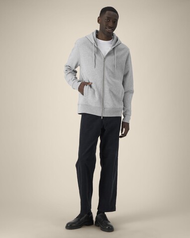 Astor - Der Unisex-Zip-Hoodie aus Baumwolle-TENCEL™ Modal - Heather Grey - S bedrucken, Art.-Nr. STSU261C2501S