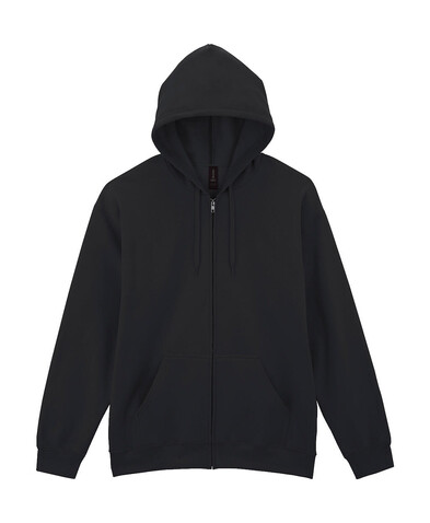 Gildan Softstyle Midweight Full Zip Hooded Sweat, Black, S bedrucken, Art.-Nr. 206091013