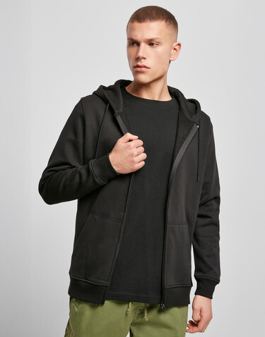 Build Your Brand Heavy Zip Hoody, Black, S bedrucken, Art.-Nr. 206391011