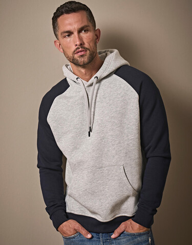 Tee Jays Two-Tone Hooded Sweatshirt, Heather/Navy, S bedrucken, Art.-Nr. 206541523