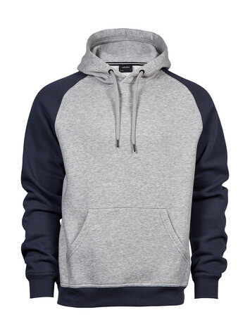 Tee Jays Two-Tone Hooded Sweatshirt, Heather/Navy, S bedrucken, Art.-Nr. 206541523