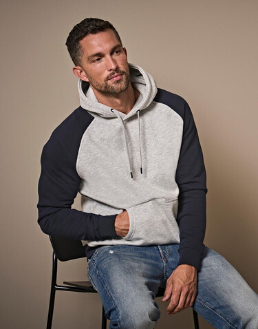 Tee Jays Two-Tone Hooded Sweatshirt, Heather/Navy, S bedrucken, Art.-Nr. 206541523