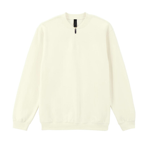 Gildan Softstyle Midweight Adult Fleece 1/4 Zip Sweat, Off White, S bedrucken, Art.-Nr. 207090012