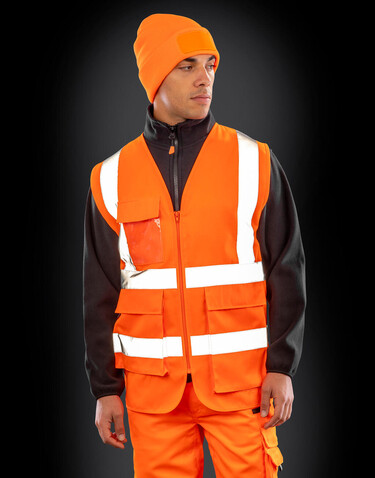 Result Heavy Duty Polycotton Security Vest, Fluorescent Orange, 2XL bedrucken, Art.-Nr. 208334057