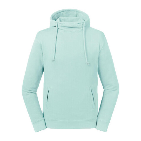 Russell Europe Pure Organic High Collar Hooded Sweat, Aqua, M bedrucken, Art.-Nr. 209003284