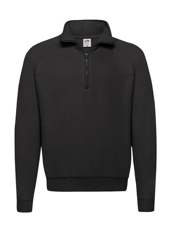 Fruit of the Loom Classic Zip Neck Sweat, Black, S bedrucken, Art.-Nr. 210011013