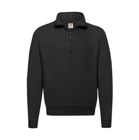 Fruit of the Loom Classic Zip Neck Sweat, Black, S bedrucken, Art.-Nr. 210011013
