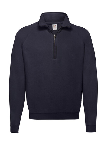 Fruit of the Loom Classic Zip Neck Sweat, Deep Navy, S bedrucken, Art.-Nr. 210012023