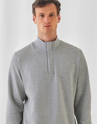 B &amp; C ID.004 Cotton Rich 1/4 Zip Sweat, White, M bedrucken, Art.-Nr. 210420004