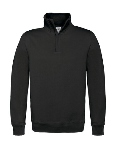 B & C ID.004 Cotton Rich 1/4 Zip Sweat, Black, XL bedrucken, Art.-Nr. 210421016 B & C ID.004 Cotton Rich 1/4 Zip Sweat, Black, XL bedrucken, Art.-Nr. 210421016