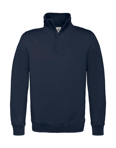 B &amp; C ID.004 Cotton Rich 1/4 Zip Sweat, Navy, S bedrucken, Art.-Nr. 210422003