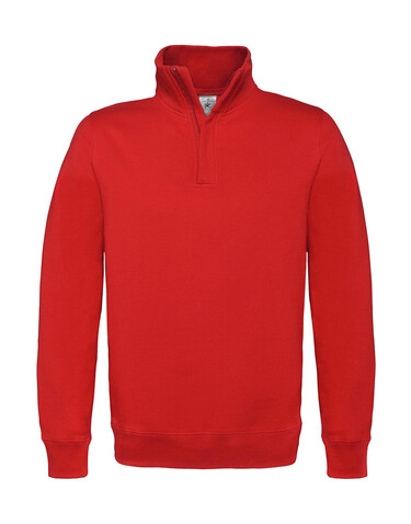 B &amp; C ID.004 Cotton Rich 1/4 Zip Sweat, Red, 3XL bedrucken, Art.-Nr. 210424008
