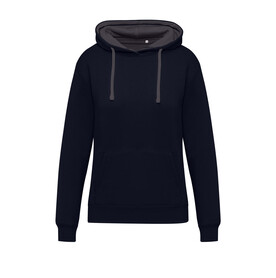 SG Originals Contrast Hooded Sweat Women, Dark Black/Grey, XS bedrucken, Art.-Nr. 210521522