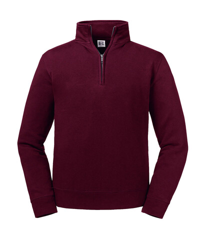 Russell Europe Authentic 1/4 Zip Sweat, Burgundy, 2XL bedrucken, Art.-Nr. 211004487