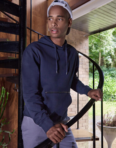 Kustom Kit Pique Hoodie with Zipped Pocket, Black, 3XL bedrucken, Art.-Nr. 214111017