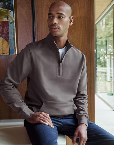 Kustom Kit 1/4 Zip Pique Sweatshirt, Dark Grey, M bedrucken, Art.-Nr. 215111283