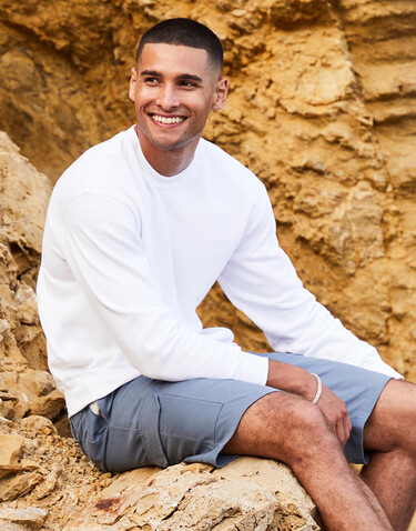 Fruit of the Loom Classic Set In Sweat, Dark Heather Grey, S bedrucken, Art.-Nr. 216011263