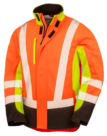 Result Recycled 3-Layer Printable 3-Tone Safety Softshell, Fluo Yellow/Fluo Orange/Black, S bedrucken, Art.-Nr. 217336812