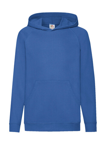 Fruit of the Loom Kids` Lightweight Hooded Sweat, Royal, 164 (14-15) bedrucken, Art.-Nr. 218013008