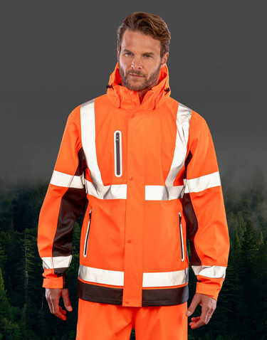 Result Heavy Duty Prism Pu Safe/Dry Jacket, Fluorescent Orange/Black, S bedrucken, Art.-Nr. 218334782