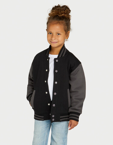 SG Originals Varsity Jacket Kids, Dark Black/Grey, 116 (5-6/M) bedrucken, Art.-Nr. 218521524 SG Originals Varsity Jacket Kids, Dark Black/Grey, 116 (5-6/M) bedrucken, Art.-Nr. 218521524