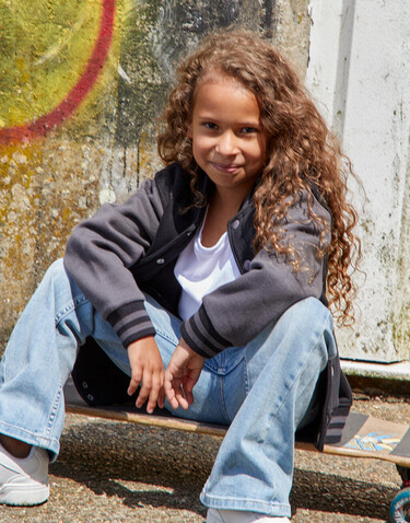 SG Originals Varsity Jacket Kids, Navy/Snowwhite, 128 (7-8/L) bedrucken, Art.-Nr. 218522505