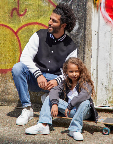 SG Originals Varsity Jacket Kids, Navy/Snowwhite, 128 (7-8/L) bedrucken, Art.-Nr. 218522505