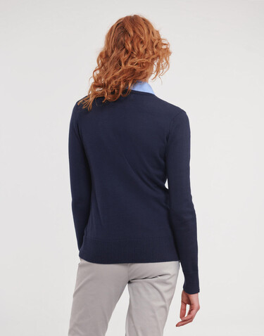 Russell Europe Ladies’ V-Neck Knitted Pullover, Black, 2XS bedrucken, Art.-Nr. 219001011