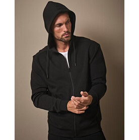 Tee Jays Ribbed Interlock Hooded Full Zip, Black, S bedrucken, Art.-Nr. 219541013