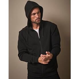Tee Jays Ribbed Interlock Hooded Full Zip, Black, S bedrucken, Art.-Nr. 219541013