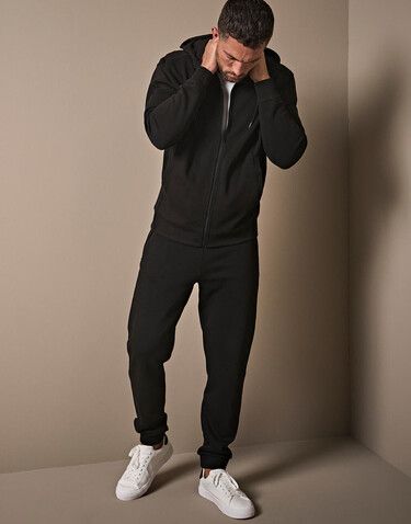 Tee Jays Ribbed Interlock Hooded Full Zip, Black, XL bedrucken, Art.-Nr. 219541016