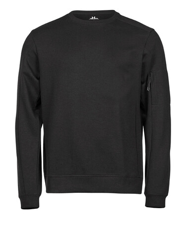 Tee Jays Athletic Crew Neck Sweat, Black, 3XL bedrucken, Art.-Nr. 220541018