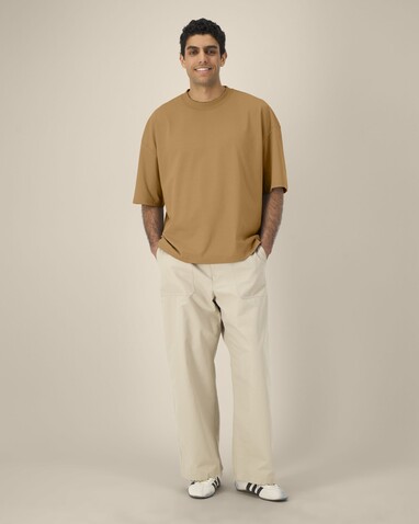 Hypster - Das Unisex-T-Shirt Boxy aus recycelter Baumwolle - Grounded Beige - XXL bedrucken, Art.-Nr. STTU258C1522X