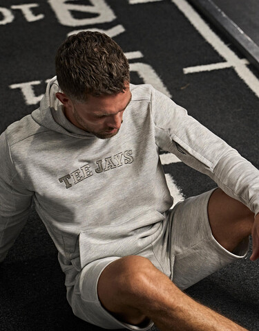 Tee Jays Athletic Hooded Sweat, Heather Grey, 2XL bedrucken, Art.-Nr. 221541237